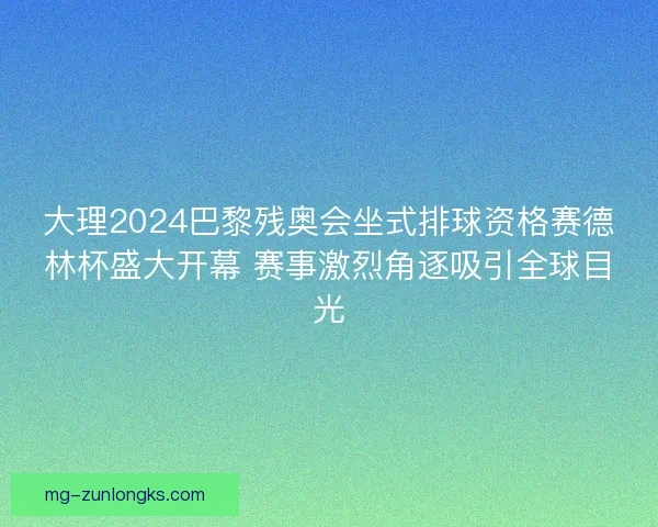 大理2024巴黎残奥会坐式排球资格赛德林杯盛大开幕 赛事激烈角逐吸引全球目光 大理2024巴黎残奥会坐式排球资格赛德林杯盛大开幕 赛事激烈角逐吸引全球目光