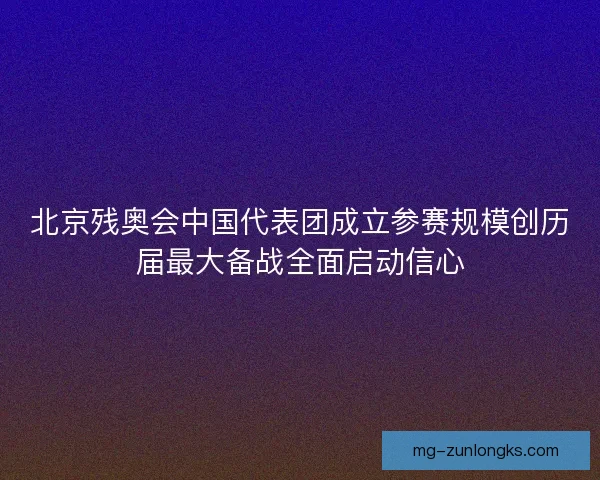 北京残奥会中国代表团成立参赛规模创历届最大备战全面启动信心